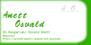 anett osvald business card